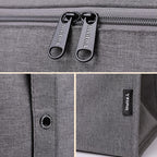 M Size Lunch Bag Thermal Insulated Box Bento Pouch Food Tote Work School Picnic - Grey