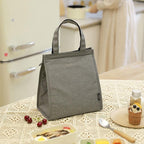 M Size Lunch Bag Thermal Insulated Box Bento Pouch Food Tote Work School Picnic - Grey