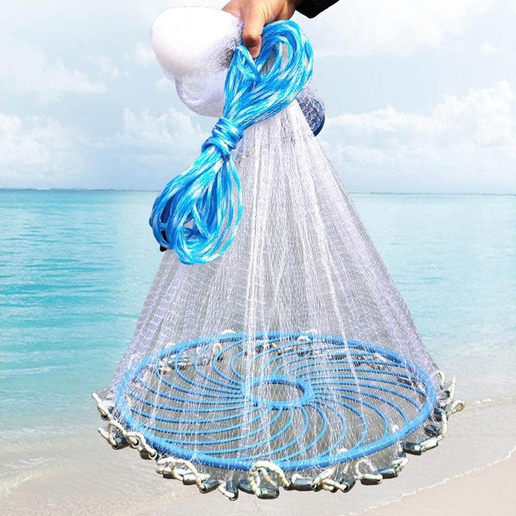 Frisbee Hand Casting Fishing Net Easy Throw Bait Net Swinging Tackle Gear - 420cm