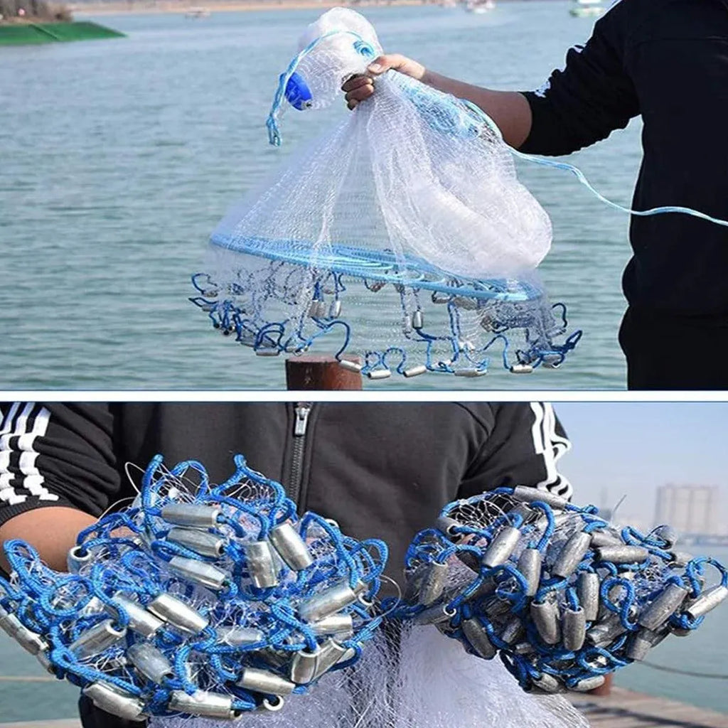 Frisbee Hand Casting Fishing Net Easy Throw Bait Net Swinging Tackle Gear - 540cm