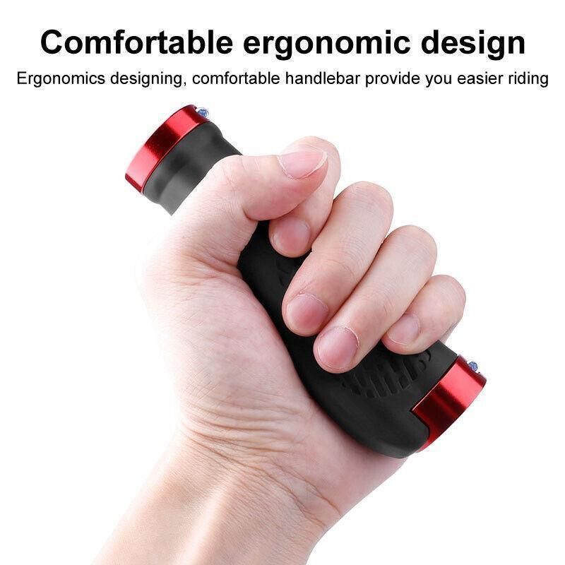 Ergonomic MTB Bike Handlebar Grips 2PCS Lock On Rubber Cycling Mountain Bicycle - Black