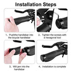 Ergonomic MTB Bike Handlebar Grips 2PCS Lock On Rubber Cycling Mountain Bicycle - Black