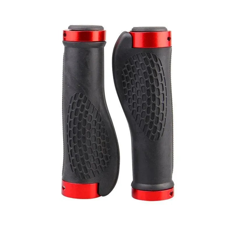 Ergonomic MTB Bike Handlebar Grips 2PCS Lock On Rubber Cycling Mountain Bicycle - Red