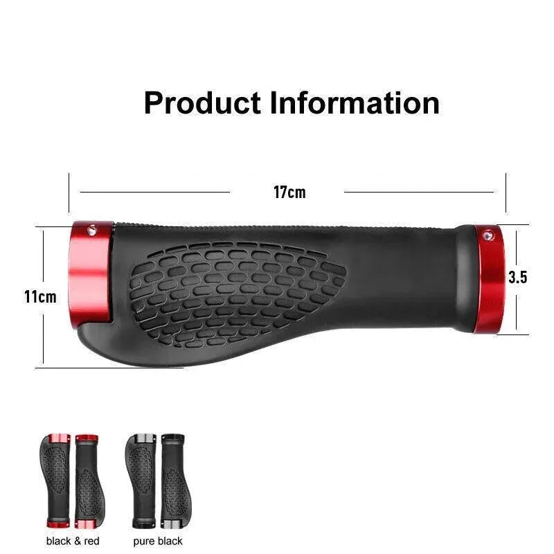 Ergonomic MTB Bike Handlebar Grips 2PCS Lock On Rubber Cycling Mountain Bicycle - Red