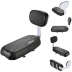 Bike Rear Seat Kit Set Carrier Cushion Backrest Footrest Safe for Bicycle Use