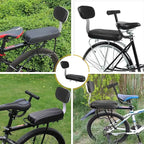 Bike Rear Seat Kit Set Carrier Cushion Backrest Footrest Safe for Bicycle Use