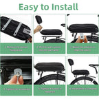 Bike Rear Seat Kit Set Carrier Cushion Backrest Footrest Safe for Bicycle Use
