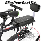 Bike Rear Seat Kit Set Carrier Cushion Backrest Footrest Safe for Bicycle Use