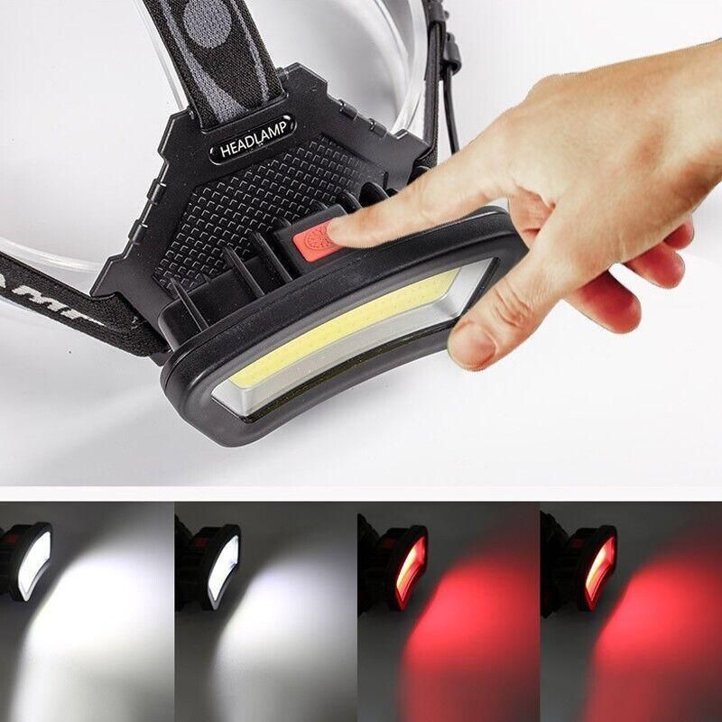 100000Lm USB Rechargeable COB+LED Headlamp Torch for Work