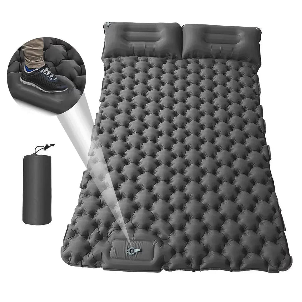 Double Camping Sleeping Pad Self Inflating Thick Air Bed Mattress Outdoor Hiking