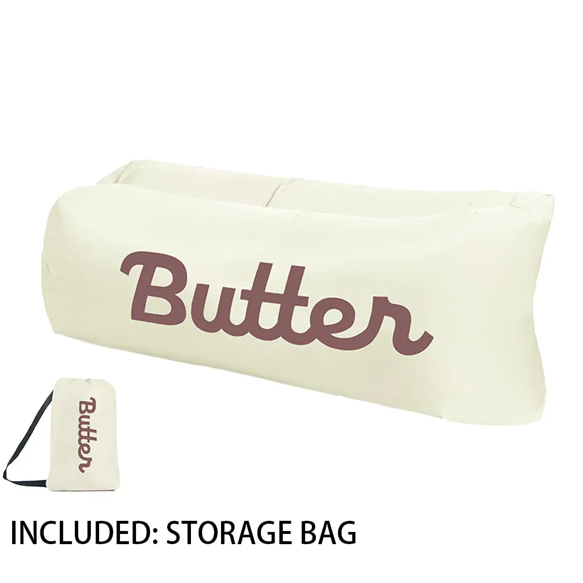 Inflatable Sofa Outdoor Portable Lazy Air Lounge For Camping Picnic Lightweight - Beige