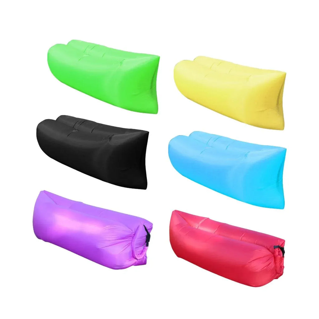Fast Inflatable Lazy Lounge Air Sofa Bed Camping Beach Hangout Sleeping Bag - Green