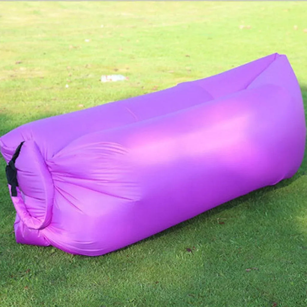 Fast Inflatable Lazy Lounge Air Sofa Bed Camping Beach Hangout Sleeping Bag - Green