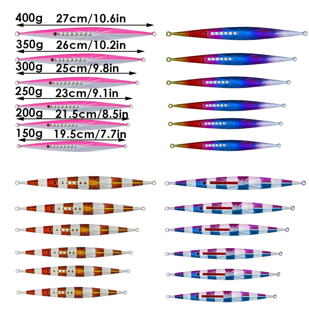 Glow in the Dark Fishing Lure Bionic Jigging Bait 150-400g Deep Sea Tackle - Dazzling colour-250g