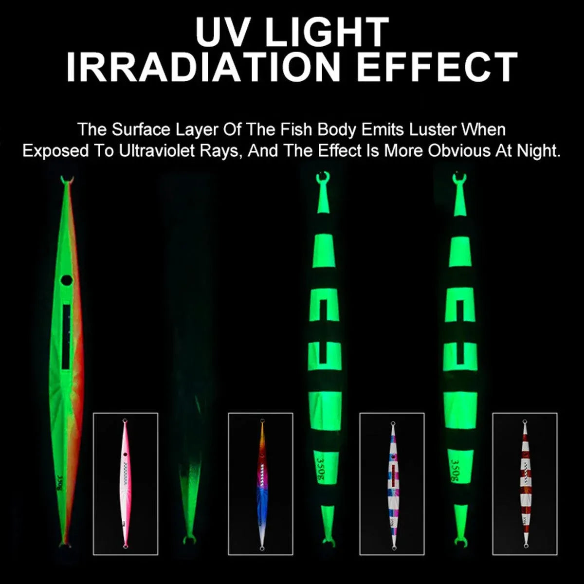 Glow in the Dark Fishing Lure Bionic Jigging Bait 150-400g Deep Sea Tackle - Dazzling colour-250g
