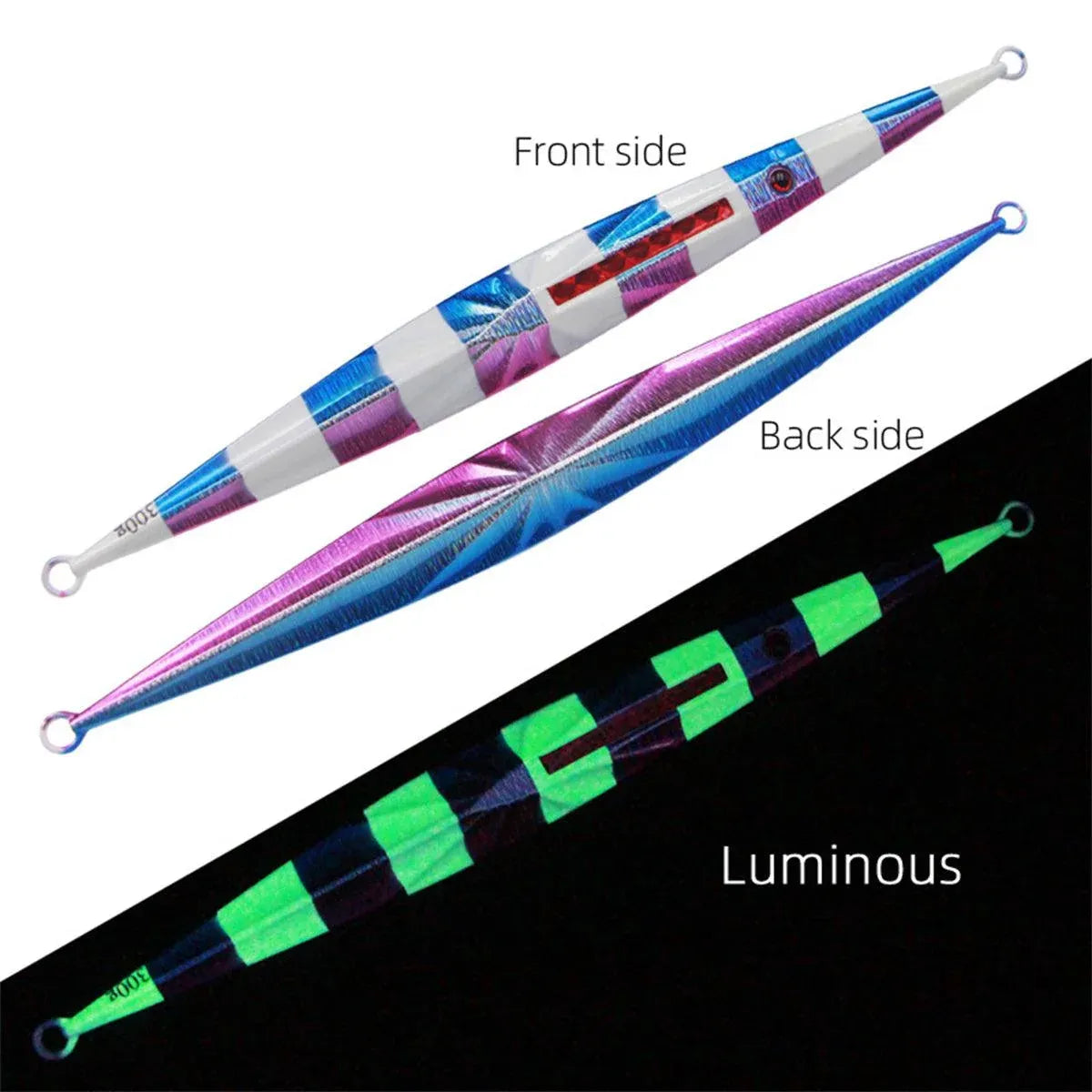 Glow in the Dark Fishing Lure Bionic Jigging Bait 150-400g Deep Sea Tackle - Dazzling colour-250g