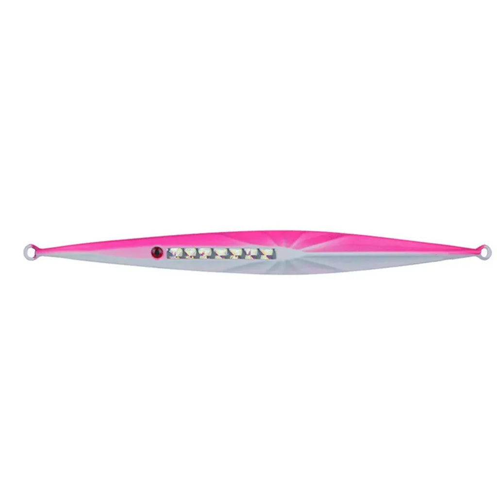 Glow in the Dark Fishing Lure Bionic Jigging Bait 150-400g Deep Sea Tackle - Pink white-150g