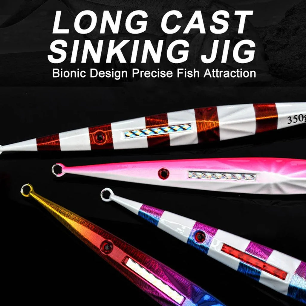 Glow in the Dark Fishing Lure Bionic Jigging Bait 150-400g Deep Sea Tackle - Blue purple-200g
