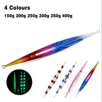 Glow in the Dark Fishing Lure Bionic Jigging Bait 150-400g Deep Sea Tackle - Blue purple-250g