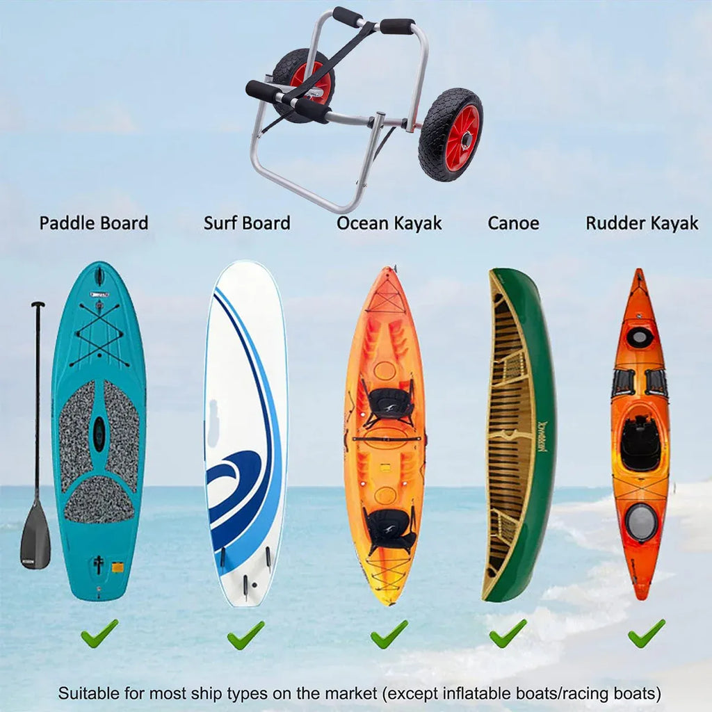 Boat Kayak Canoe Cart Kayak Trailer Sturdy Aluminum Alloy Paddle Board Kayak