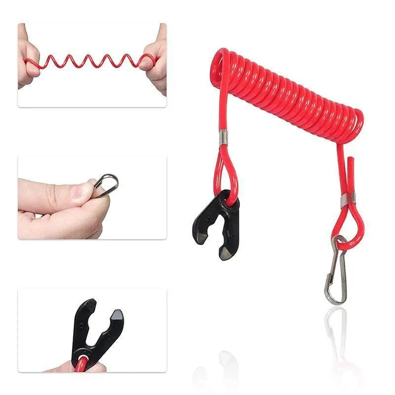 Boat Outboard Engine Motor Kill Stop Switch Emergency Tether Lanyard For Yamaha