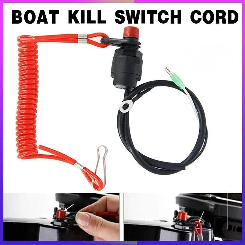 Boat Outboard Engine Motor Kill Stop Switch Emergency Tether Lanyard For Yamaha