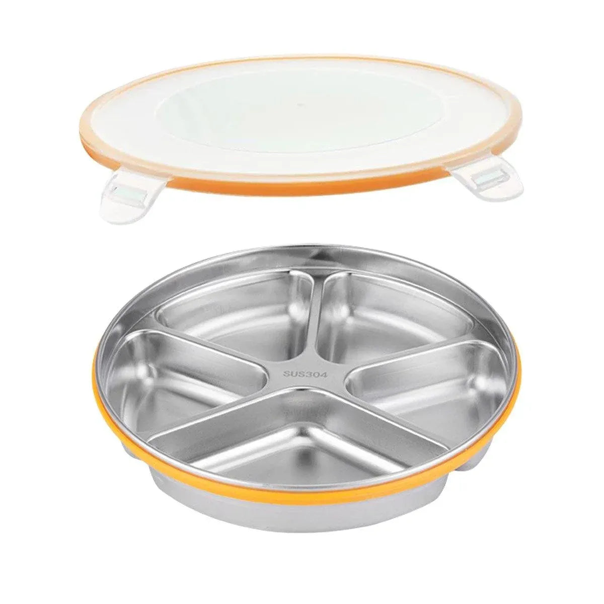Multi Compartment Lunch Box with Lid Five Compartments Food Storage Fruit Plate