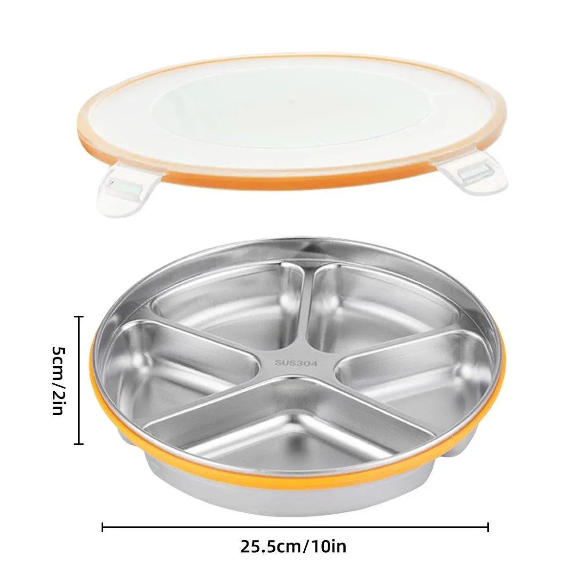 Multi Compartment Lunch Box with Lid Five Compartments Food Storage Fruit Plate