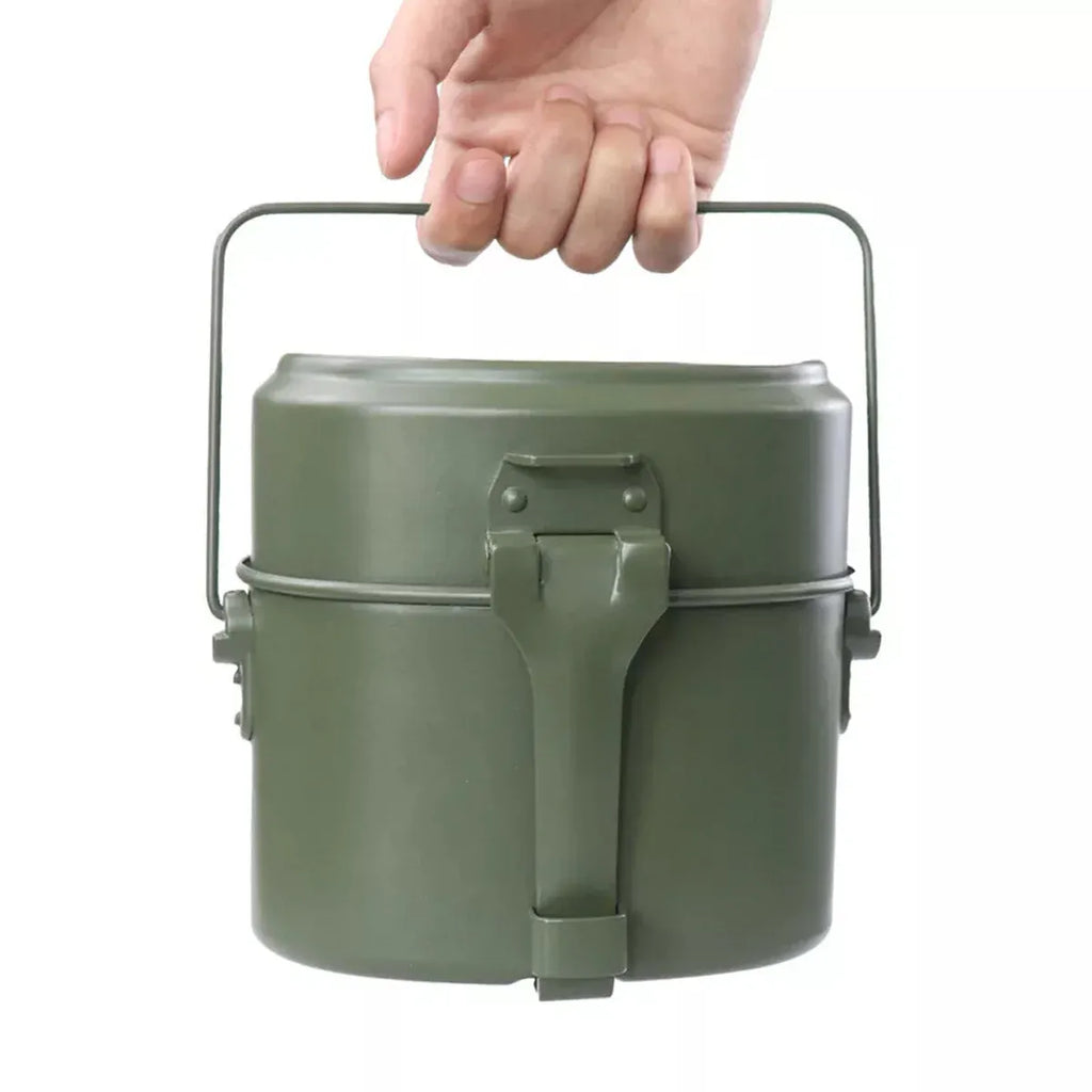 3 In 1 Camping Mess Kit Canteen Cookware Set For Hiking Bushcraft Cooking