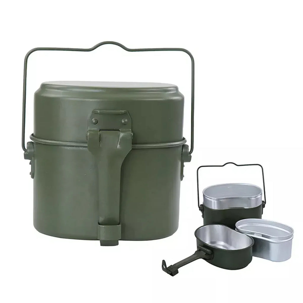 3 In 1 Camping Mess Kit Canteen Cookware Set For Hiking Bushcraft Cooking