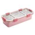 Stainless Steel Lunch Box Compartment Bento Box Food Container for Meal Prep Use - Pink