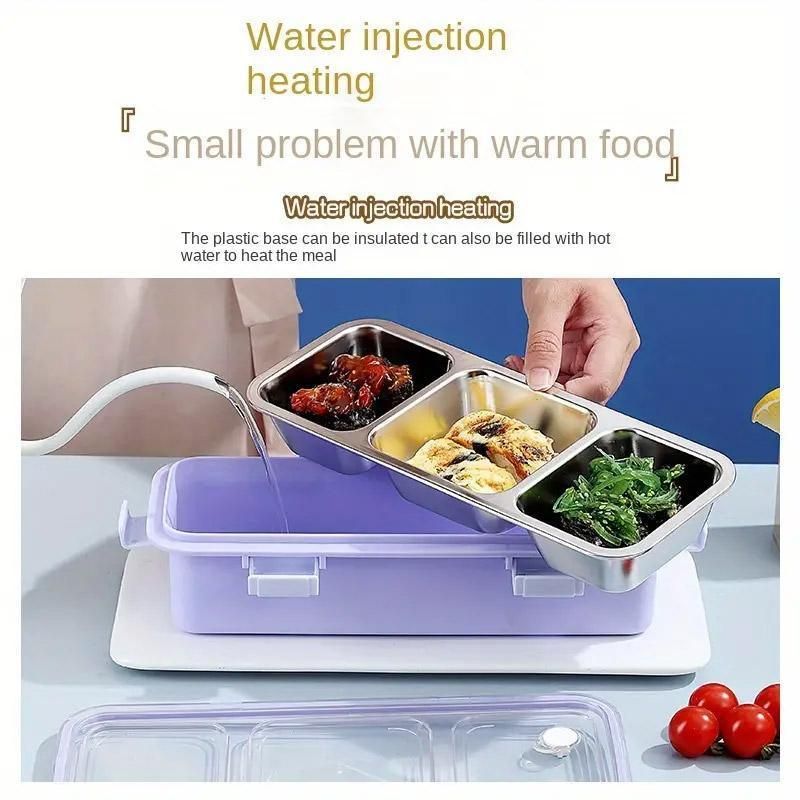 Stainless Steel Lunch Box Compartment Bento Box Food Container for Meal Prep Use - Pink