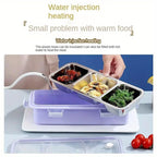 Stainless Steel Lunch Box Compartment Bento Box Food Container for Meal Prep Use - Pink