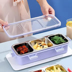 Stainless Steel Lunch Box Compartment Bento Box Food Container for Meal Prep Use - Pink