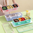 Stainless Steel Lunch Box Compartment Bento Box Food Container for Meal Prep Use - Pink