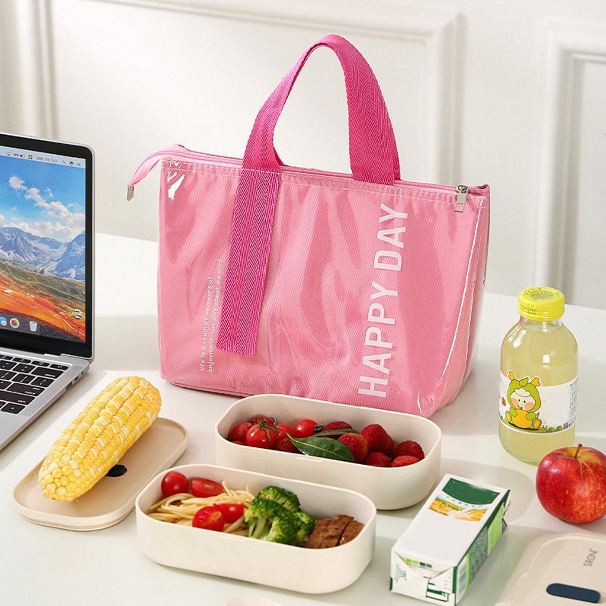 Large Capacity Lunch Bag Outdoor Picnic Aluminum Foil Portable Thermal Bag - Green