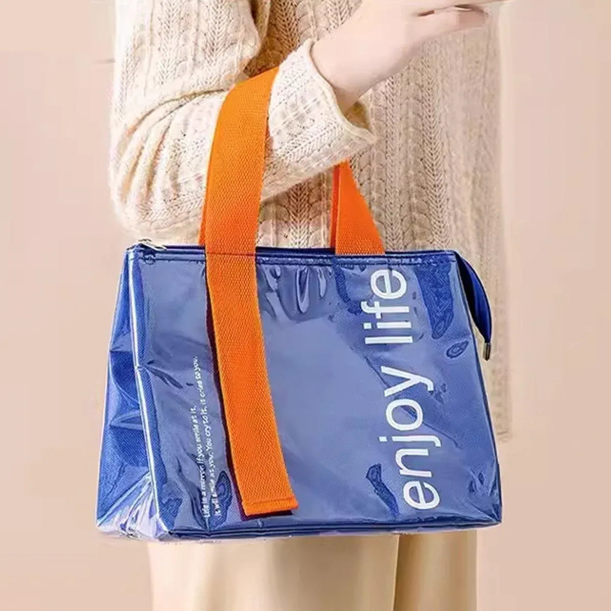 Large Capacity Lunch Bag Outdoor Picnic Aluminum Foil Portable Thermal Bag - Green