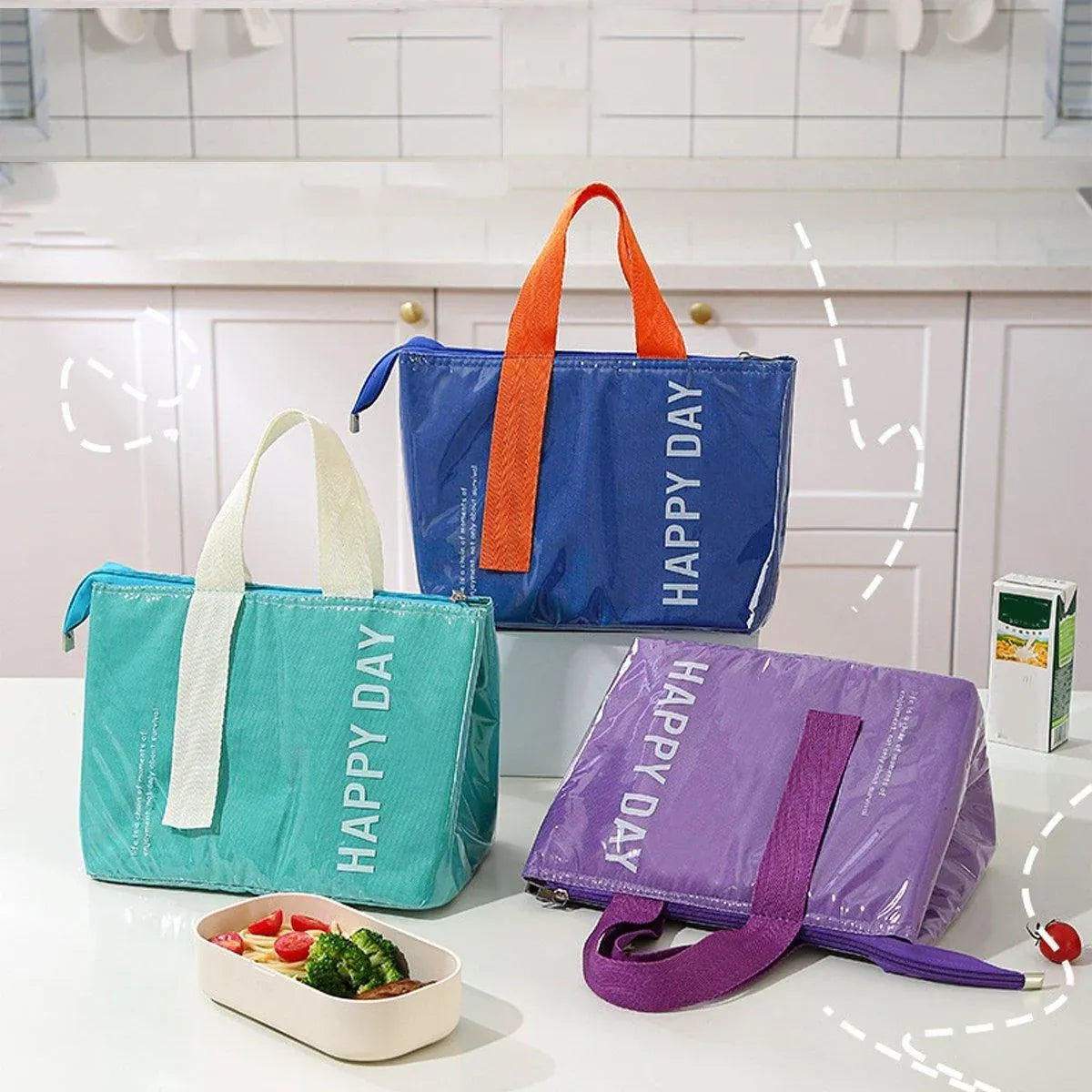 Large Capacity Lunch Bag Outdoor Picnic Aluminum Foil Portable Thermal Bag - Grey