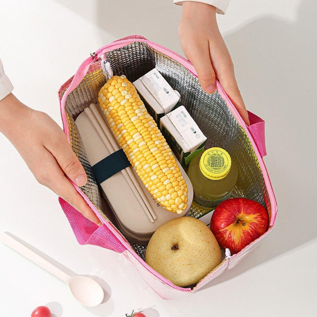 Large Capacity Lunch Bag Outdoor Picnic Aluminum Foil Portable Thermal Bag - Grey