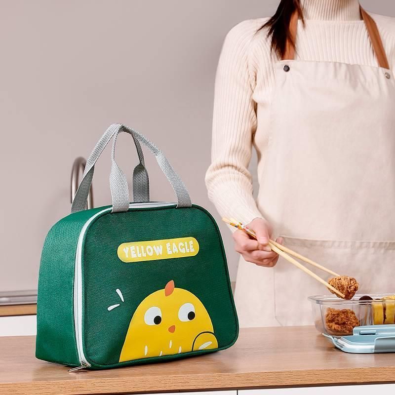 Cute Cartoon Lunch Bag Reusable Insulated School Lunch Box Cooler Tote Boy Girl - Navy