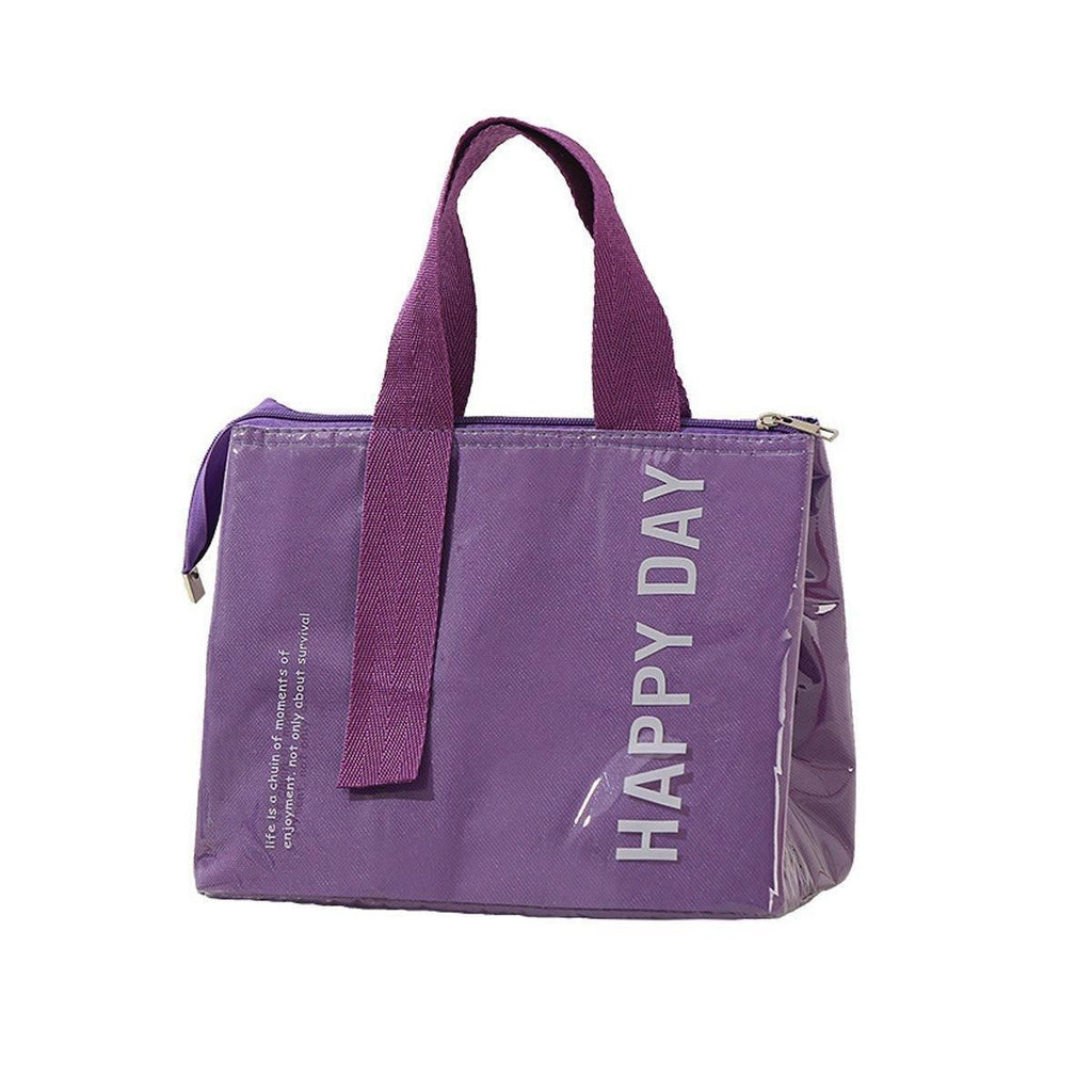 Large Capacity Lunch Bag Outdoor Picnic Aluminum Foil Portable Thermal Bag - Purple