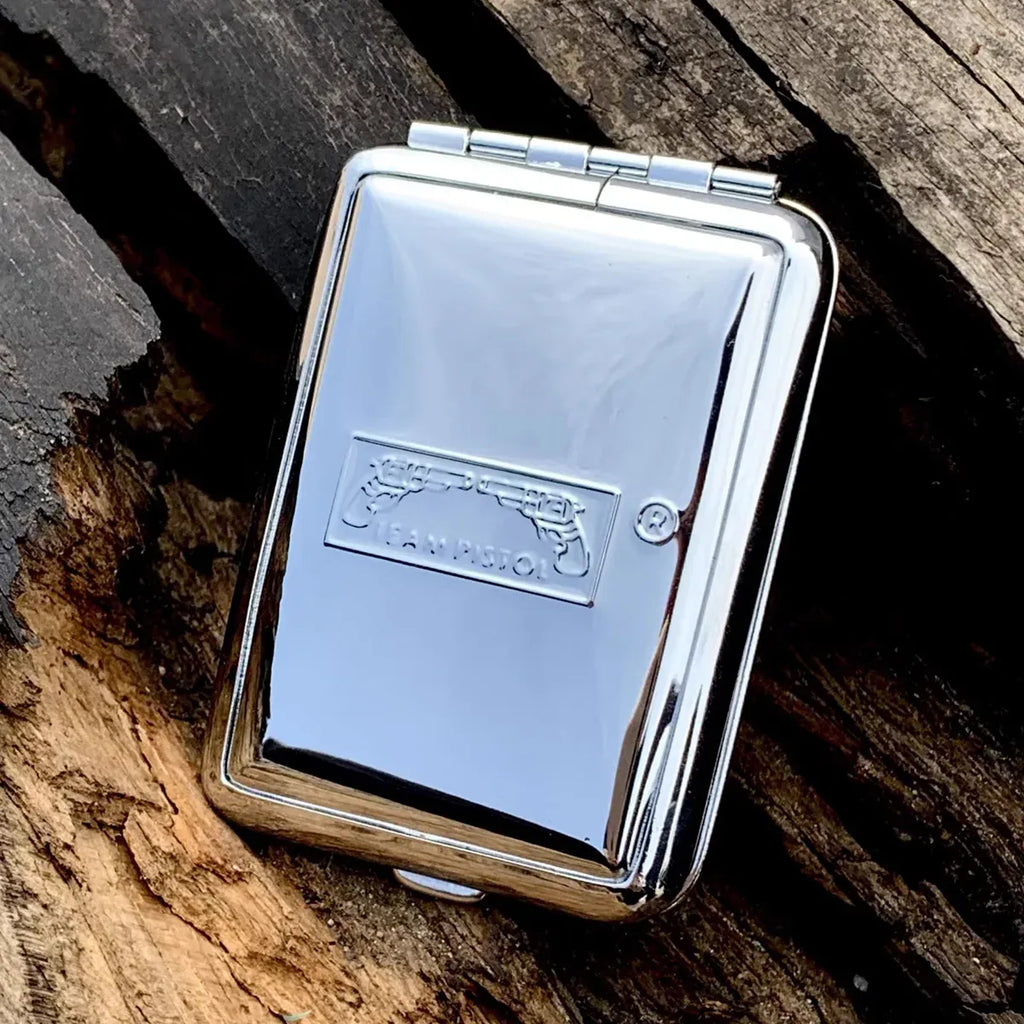 Portable Metal Matchbox Case Compact Storage Box Outdoor Camping Hiking - Silver
