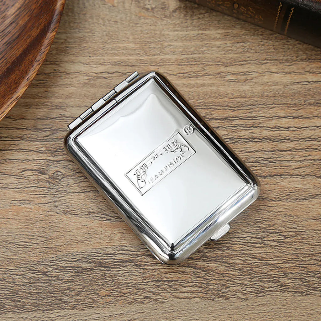 Portable Metal Matchbox Case Compact Storage Box Outdoor Camping Hiking - Silver
