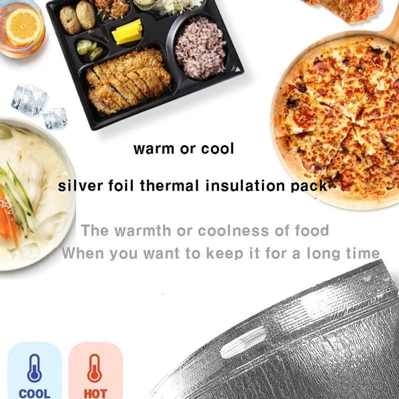 100Pcs Aluminum Foil Insulated Food Storage Bags for Thermal Cooling - 20*30CM-100PCS