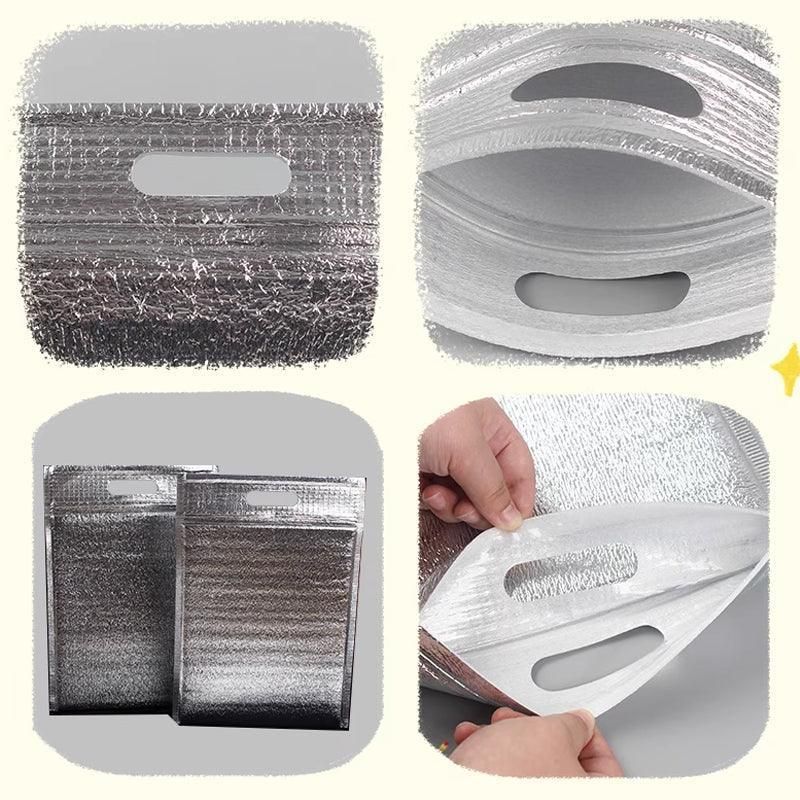 100Pcs Aluminum Foil Insulated Food Storage Bags for Thermal Cooling - 30*40CM-100PCS