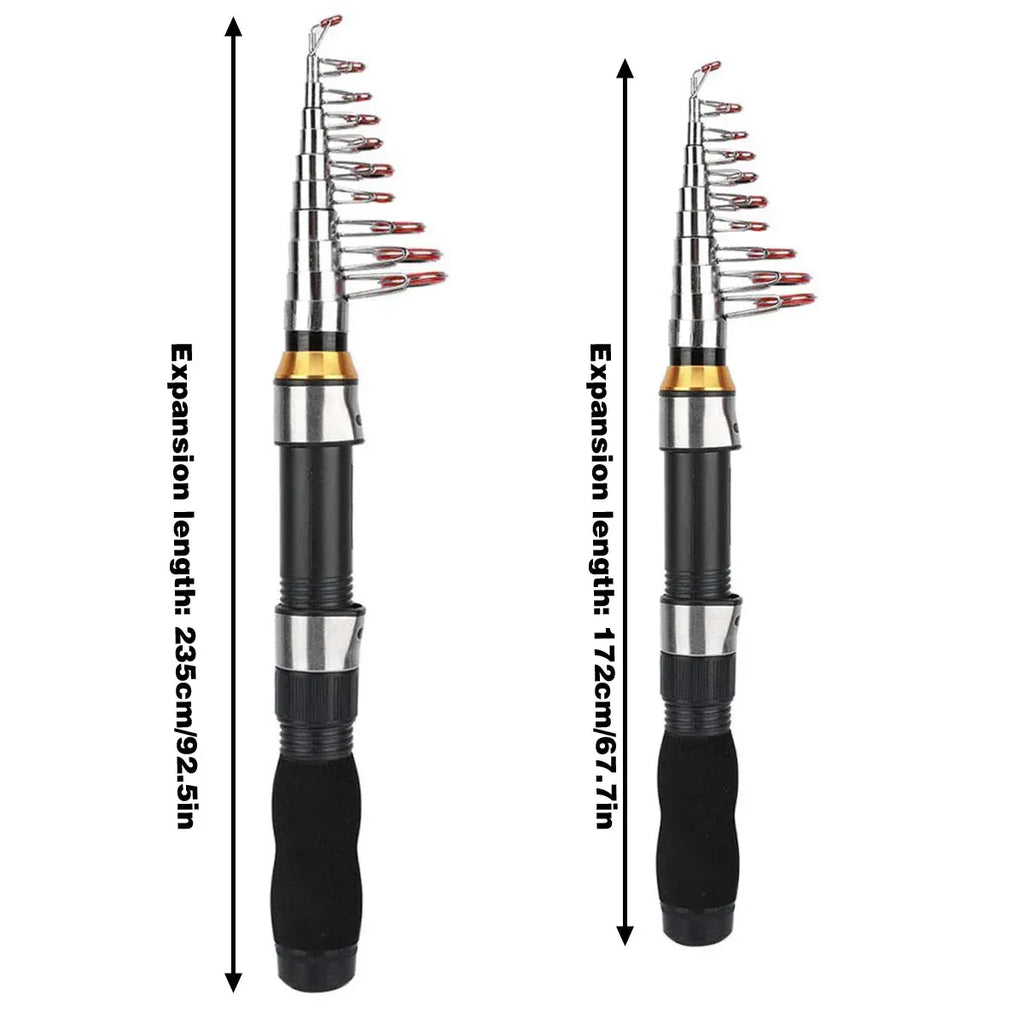 Portable Mini Fishing Rod Fishing Gear Compact Travel Rods for Outdoor Sports - 235cm