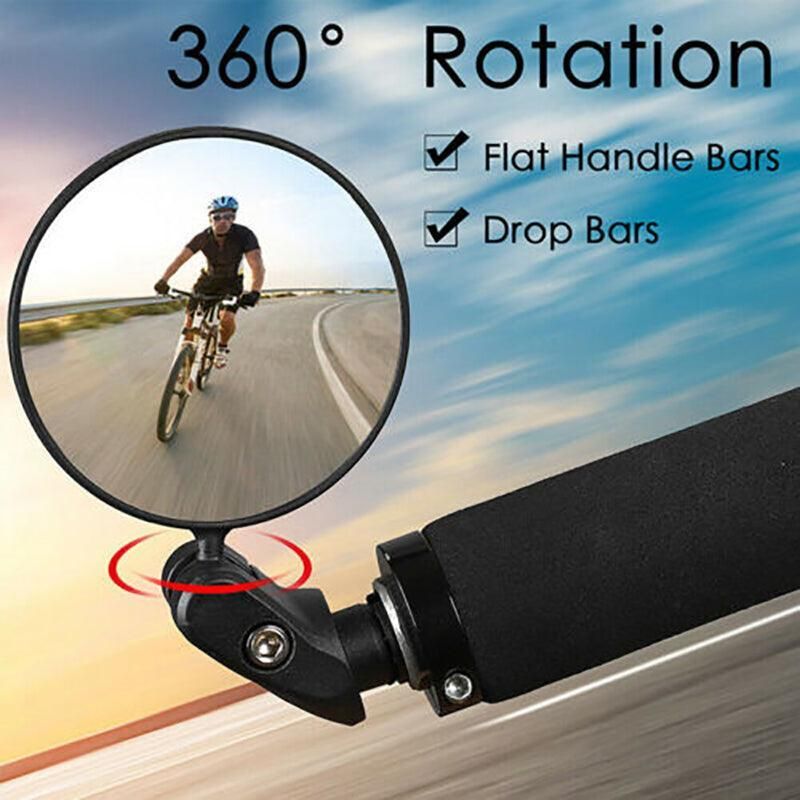 Adjustable Bicycle Rearview Mirror Convex Lens for MTB and Road Bikes