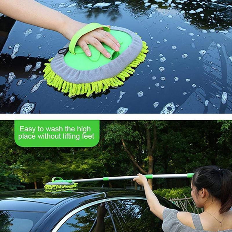 New Telescopic Car Brush Wash Soft Care Mop Vehicle Cleaning Window Adjustable - Mop Cloth(mop not included)