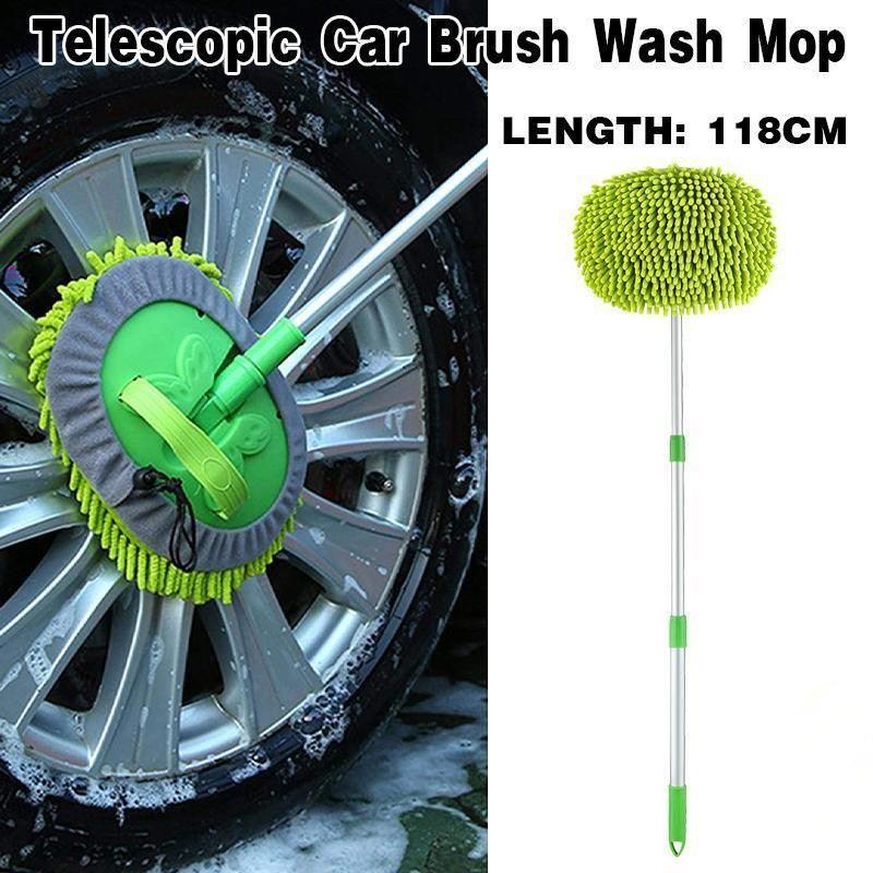 New Telescopic Car Brush Wash Soft Care Mop Vehicle Cleaning Window Adjustable - Mop Cloth(mop not included)
