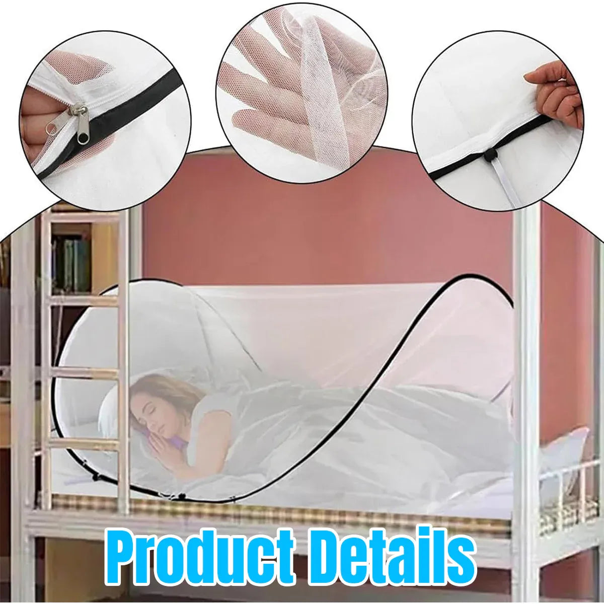 Portable Foldable Mosquito Net Pop-Up Travel Tent for Indoor Outdoor Use